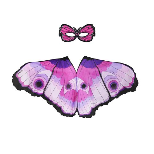 Pink butterfly with eyes butterfly poncho + mask