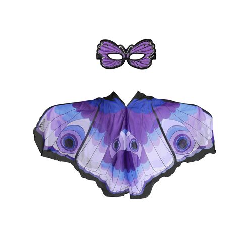 Purple butterfly with eyes butterfly poncho + mask