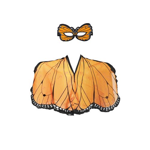 Orange butterfly poncho + mask