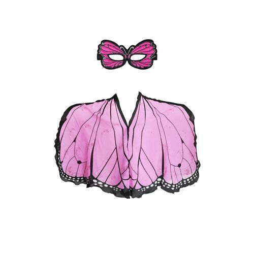 Pink butterfly poncho + mask