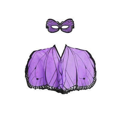 PONCHO MARIPOSA MORADO + MASCARILLA