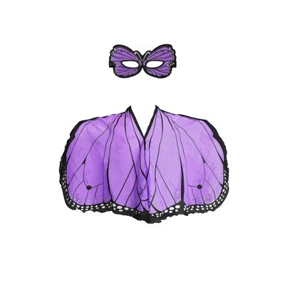 Purple butterfly poncho + mask