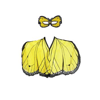 PONCHO PAPILLON JAUNE + MASQUE