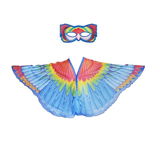 Scarlet macaw parrot poncho + mask