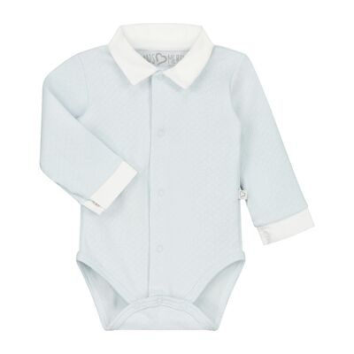 Body long sleeve boy with collar blue (premature)