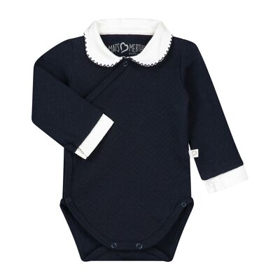 Body long sleeve girl with collar dark blue