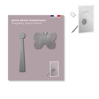 portafoto magnetico in metallo - farfalla