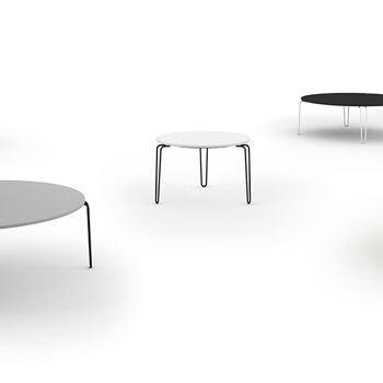 Table basse / gigogne PROUVE 70 | design Sergio BALLESTEROS Noir/Blanc 1