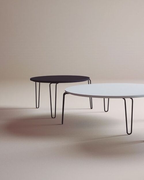 Table basse / gigogne PROUVE 105 | design Sergio BALLESTEROS Noir/Blanc