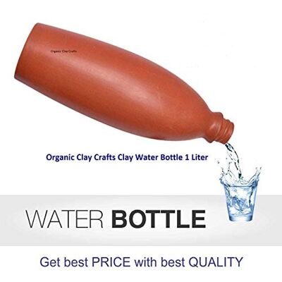 Earthen clay water bottle 1 litre