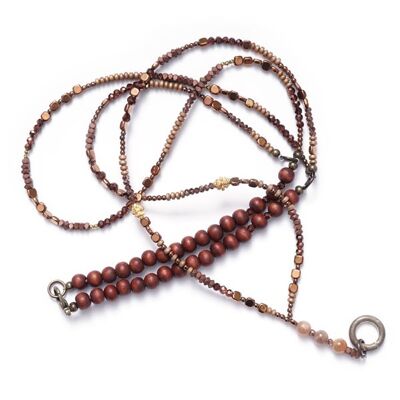 Sanibel 88 bronze, long gemstone interchangeable chain