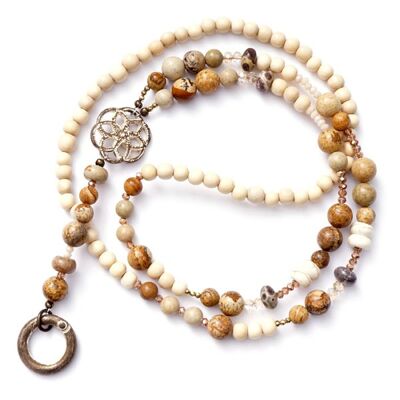 Kalahari 88, long gemstone interchangeable necklace