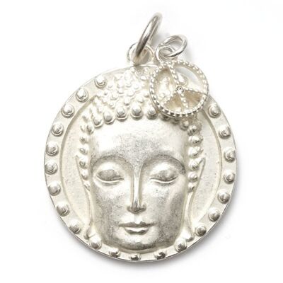 BuddhaSmile L & Peace S, Amulett Twin SilverShiny