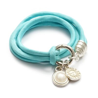 Bracelet design 2007, soie turquoise SilverShiny