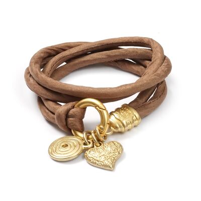 Bracciale design 2024, seta Cappuccino GoldShiny