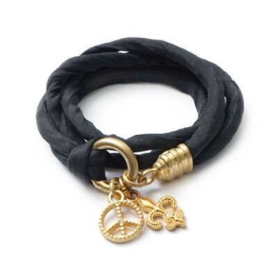 Bracciale Design 2026, Seta Oro Nero Lucido