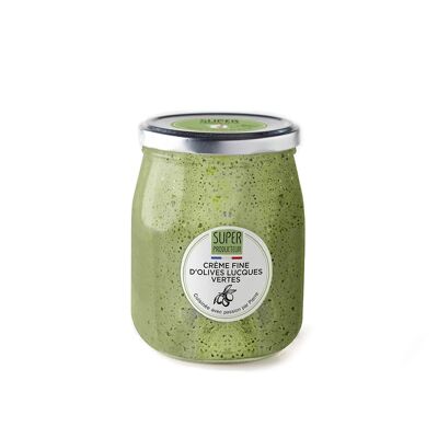 Feine Creme aus grünen Lucques-Oliven