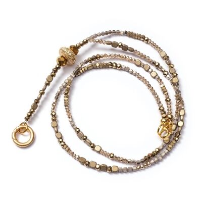 Sanibel 88 GoldShiny, long gemstone interchangeable chain