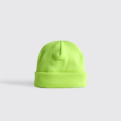 54 FLORAL NEON PREMIUM CUFFED BEANIE HAT-Neongrün