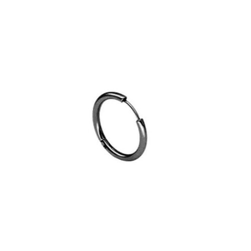 54 FLORAL 20mm HOOP EARRING - Black