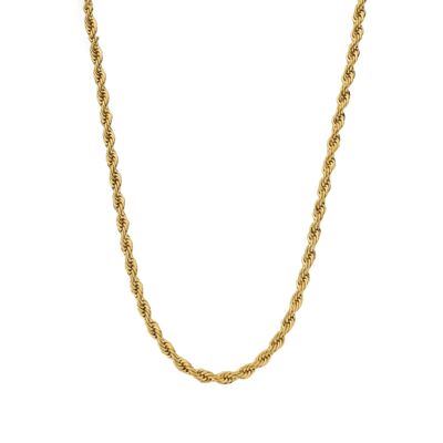 54 FLORAL 3mm SNAKE ROPE NECKLACE CHAIN - GOLD