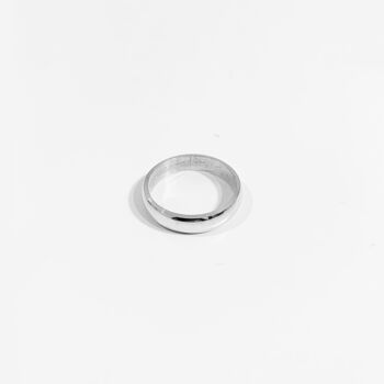 54 BAGUE CHEVALIERE BANDE FLORAL 6mm - ARGENT