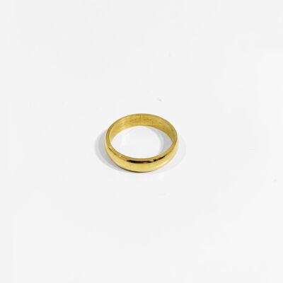 54 FLORAL 6mm BAND SIGNET RING - GOLD