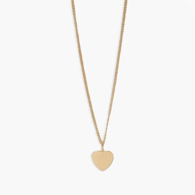 54 floral heart pendant necklace chain - gold