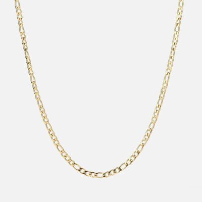 54 FLORAL 3mm FIGARO NECKLACE CHAIN - GOLD