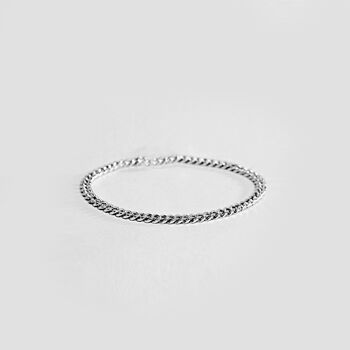 BRACELET GOURMETTE 54 FLORAL 2.5mm-Argent