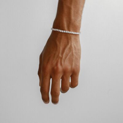 BRACCIALE 54 FLORAL 5mm ICED TENNIS CRYSTAL DIAMOND BRACCIALE-Argento