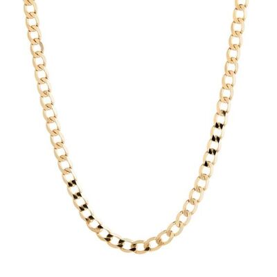 54 FLORAL 4mm CURB STEEL NECKLACE CHAIN - GOLD