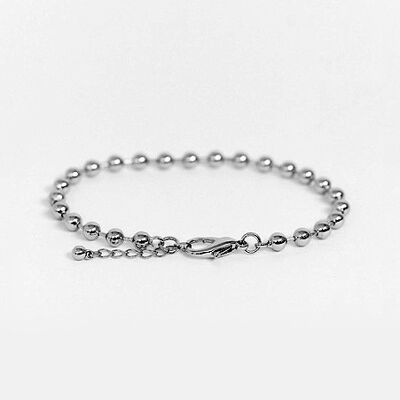 PULSERA DE CUENTAS 54 FLORAL 5mm - PLATA