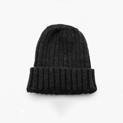 54 FLORAL PREMIUM FULL RIB BEANIE HAT - Black