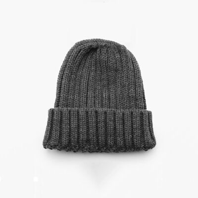 54 FLORAL PREMIUM FULL RIB BEANIE HAT - Charcoal