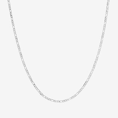 54 FLORAL 3mm FIGARO NECKLACE CHAIN - SILVER