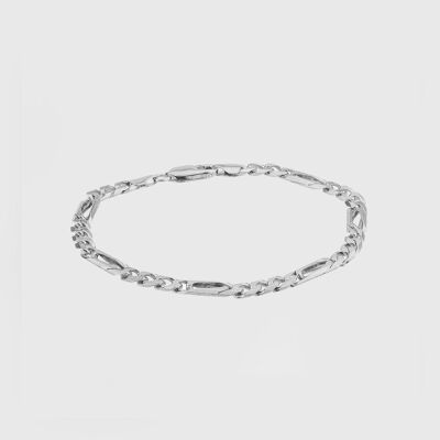 54 FLORAL 6 mm FIGARO ARMBAND - SILBER