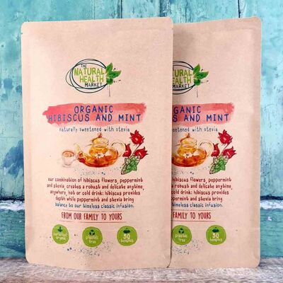 Organic Hibiscus and Mint Tea - 100 Bags (2 x 50 Packs)
