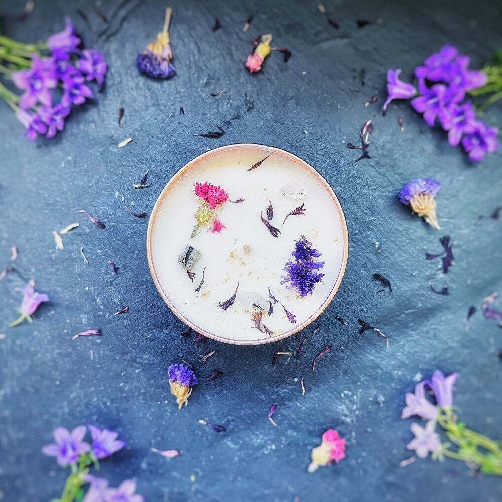 Vela Element "Spirit" Madera de Oud, Incienso, Fragonia y Labradorita blanca