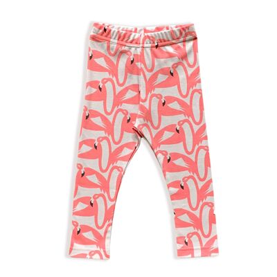 Kids cotton leggings | flamingo print