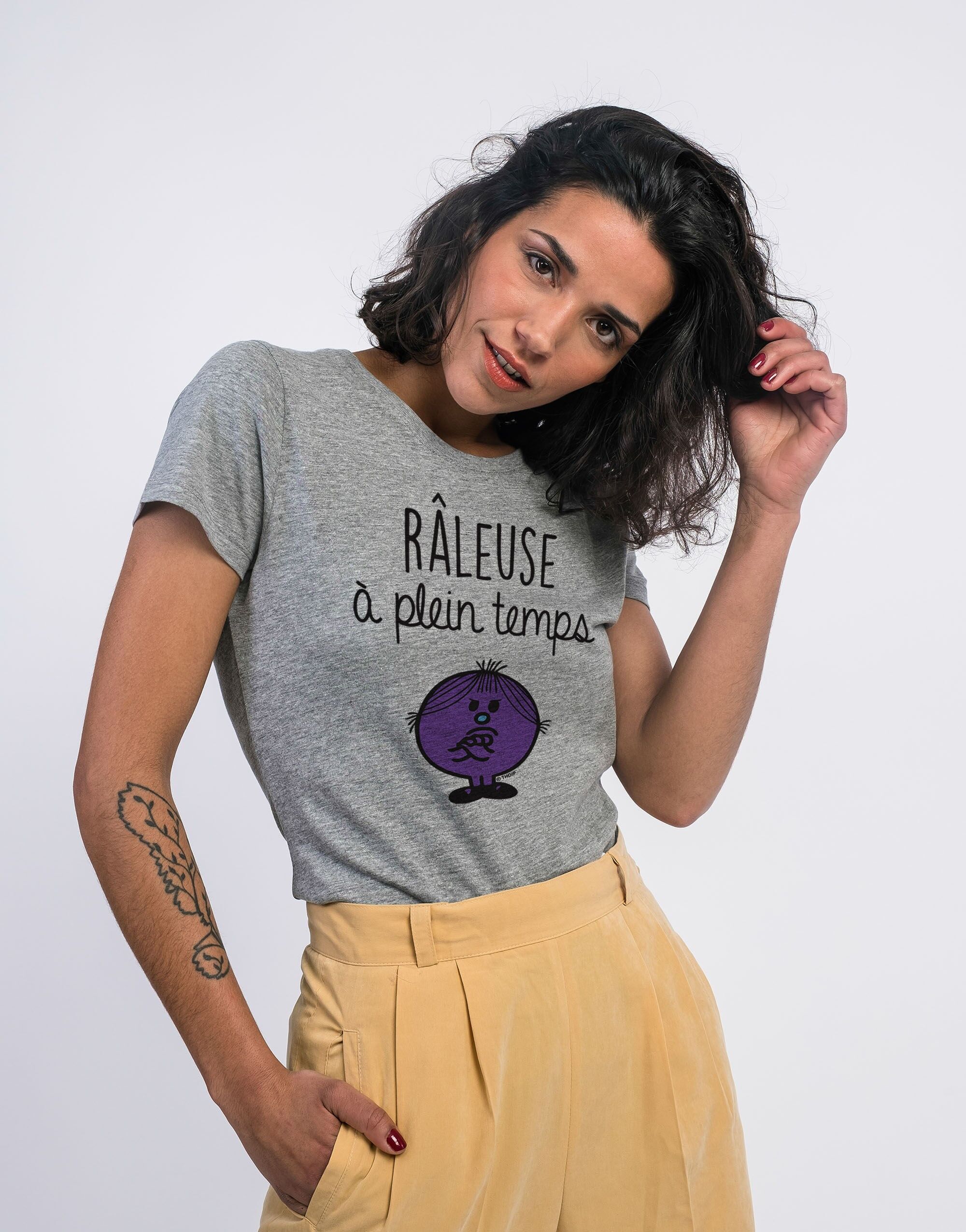 T-SHIRT GRIGIA CHINY A TEMPO PIENO