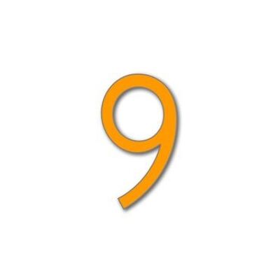 House Number Avenida 9 - orange - 15cm / 5.9'' / 150mm