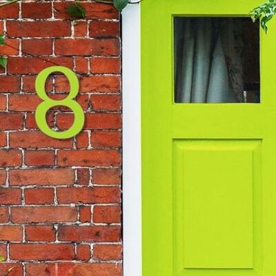 House Number Celtic 8 - lime green - 15cm / 5.9'' / 150mm