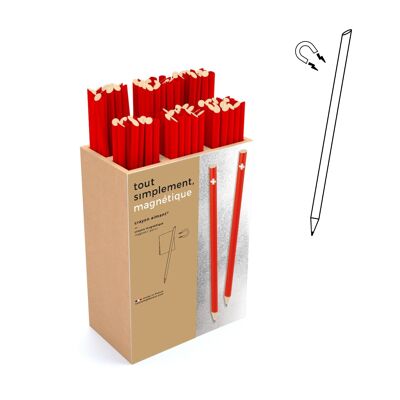 Présentoir plein de 120 crayons de papier magnétiques - Suisse + présentoir offert