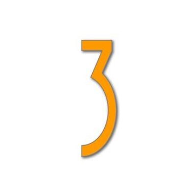 House Number Avenida 3 - orange - 15cm / 5.9'' / 150mm