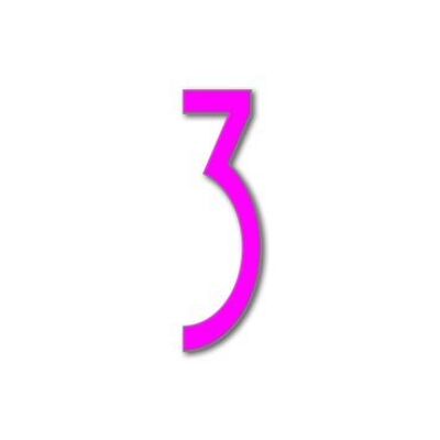 House Number Avenida 3 - pink - 15cm / 5.9'' / 150mm