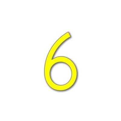 House Number Avenida 6 - yellow - 20cm / 7.9'' / 200mm