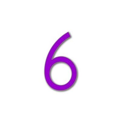 House Number Avenida 6 - purple - 20cm / 7.9'' / 200mm