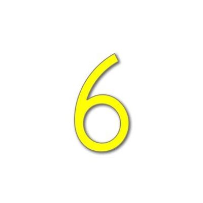 House Number Avenida 6 - yellow - 25cm / 9.8'' / 250mm