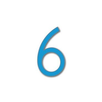 House Number Avenida 6 - light blue - 15cm / 5.9'' / 150mm